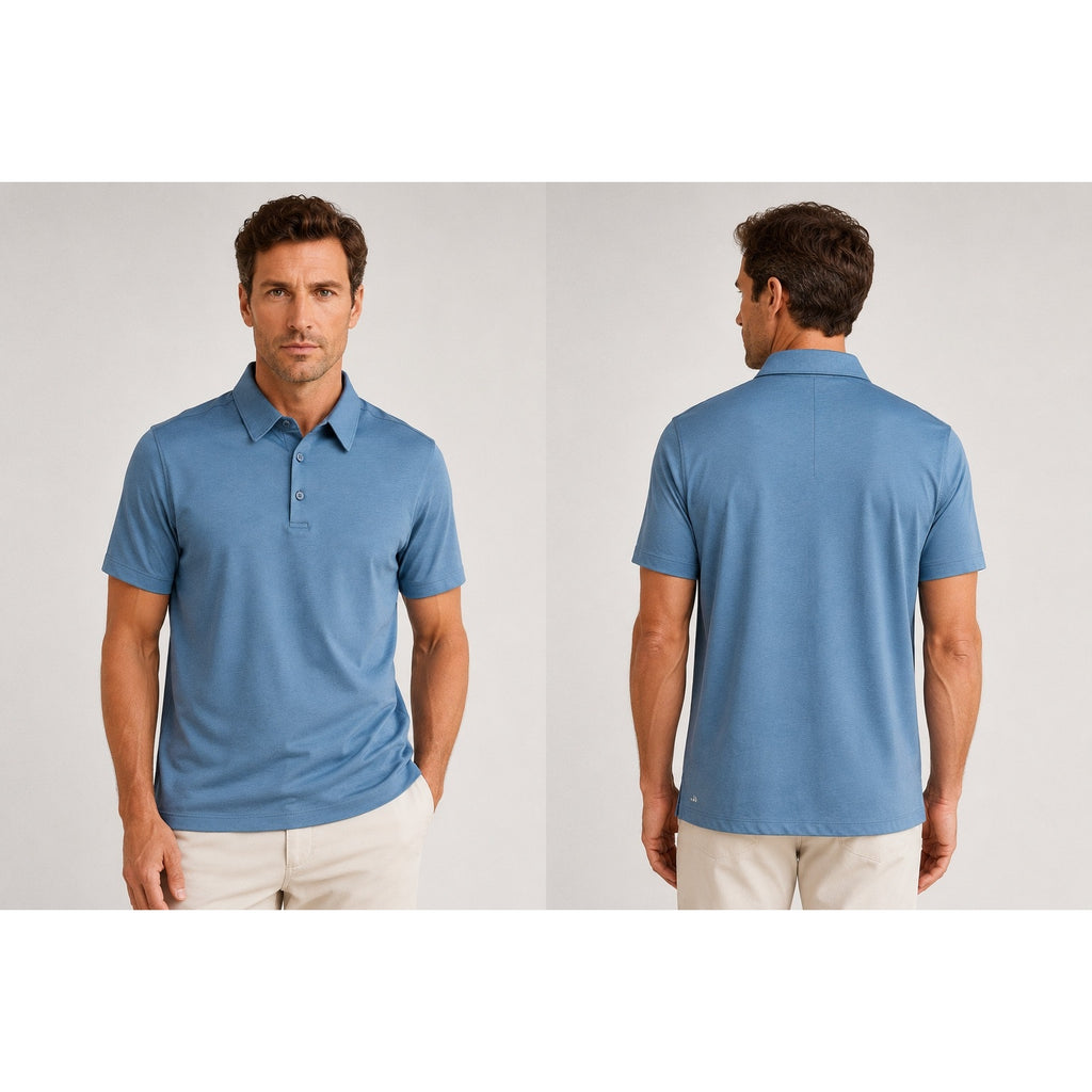 Jack Archer Tech Polo in Bering Sea — Size Medium
