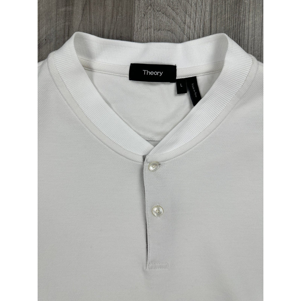 Theory Berk Function Pique Short Sleeve Henley — Size Large // Preowned