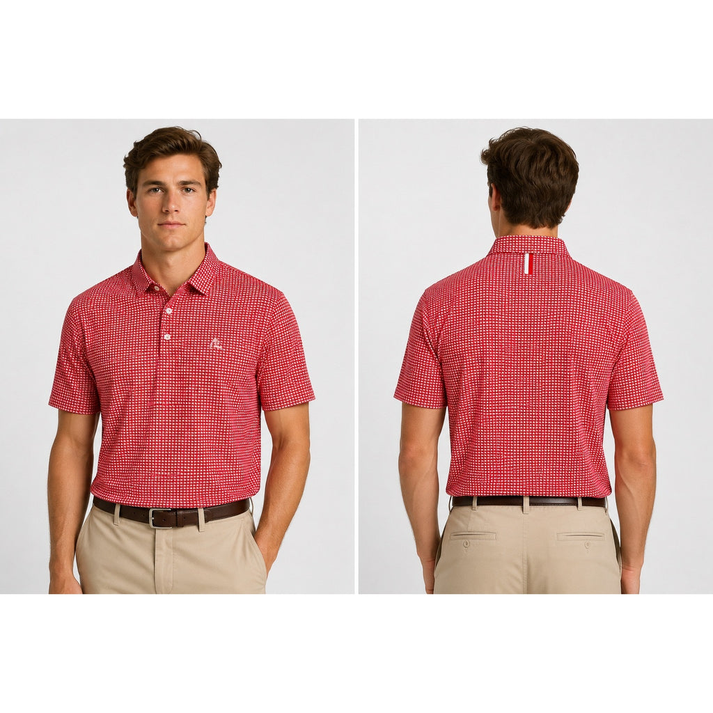 Rhoback Nebraska Cornhuskers Collegiate Golf Polo in Cherry Red, White — Size 3XL