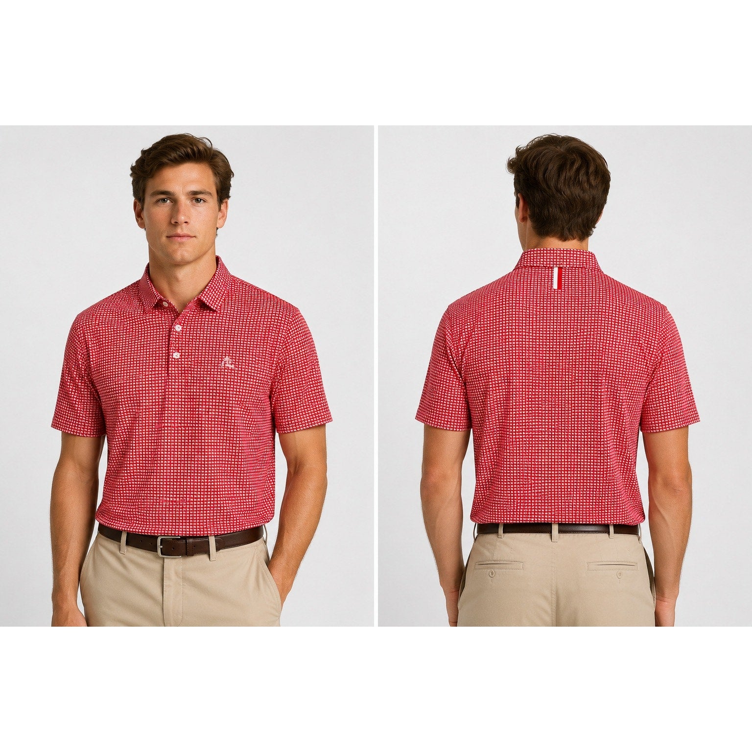 Rhoback Nebraska Cornhuskers Collegiate Golf Polo in Cherry Red, White — Size 3XL