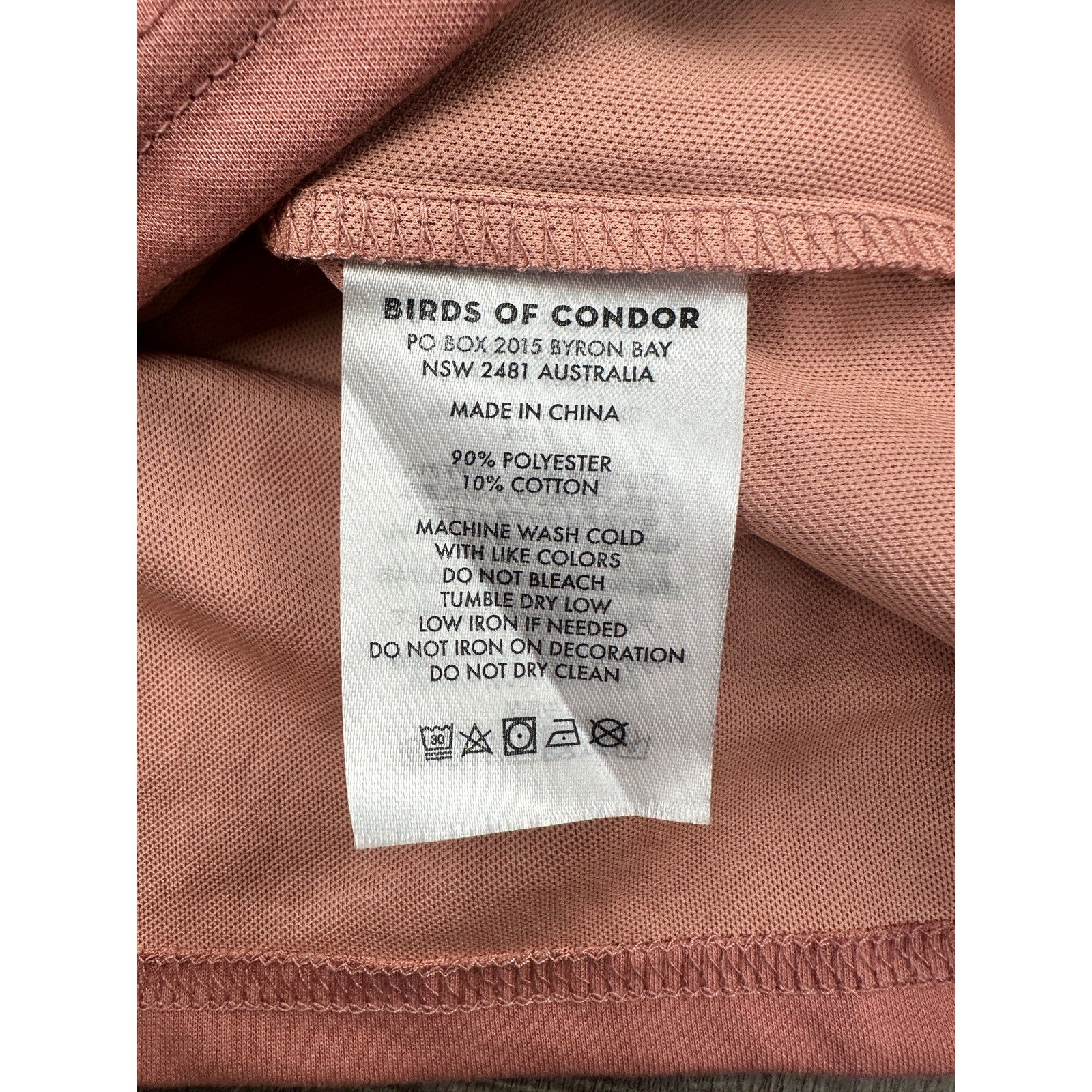 Birds of Condor Weekend at Birdies Fine Pique Polo in Old Rose — Size Large // Preowned