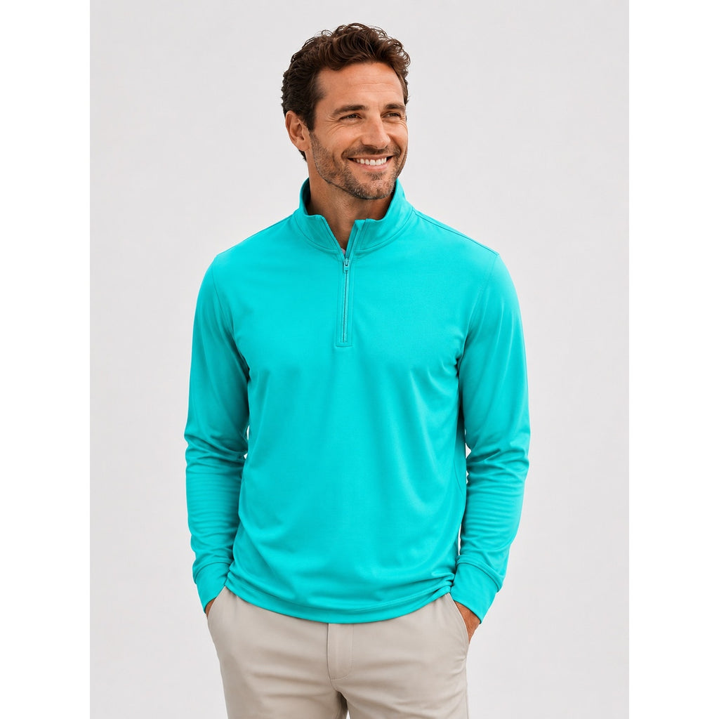 Vineyard Vines Performance Quarter-Zip Pullover in Sea Green — Medium