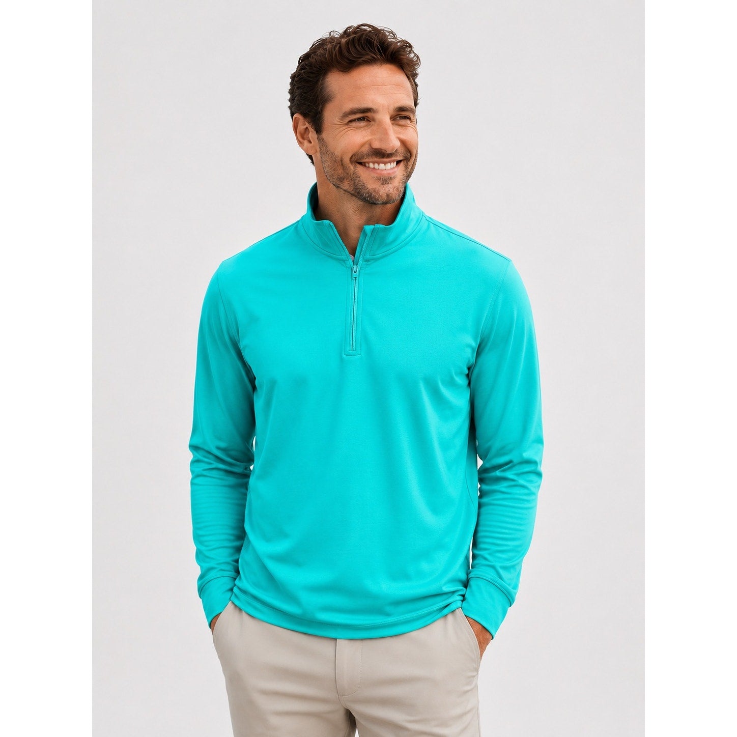 Vineyard Vines Performance Quarter-Zip Pullover in Sea Green — Medium