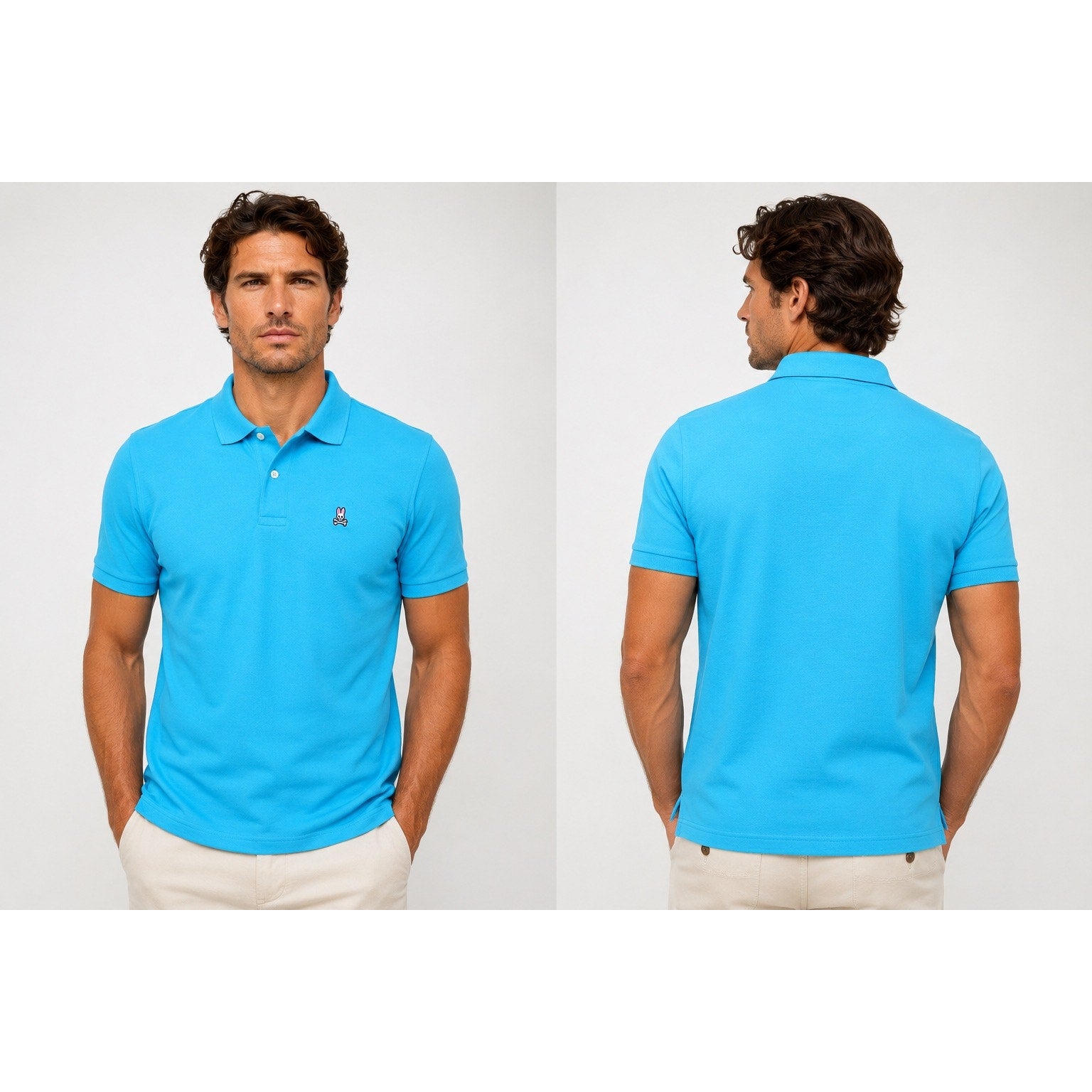 Psycho Bunny Classic Polo Shirt in Light Blue — Size 7 (XL) // Preowned