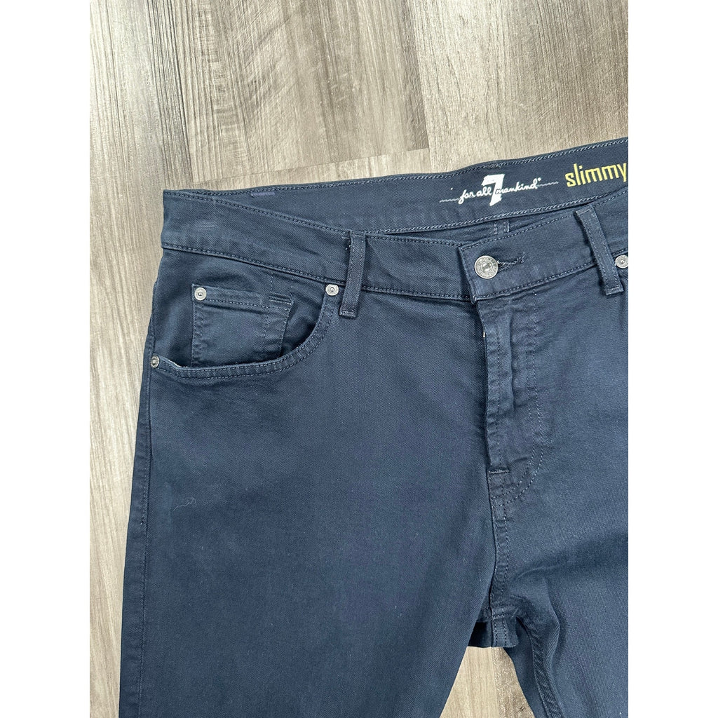 7 For All Mankind Slimmy Stretch Jean in Navy Blue — Size 36 // Preowned