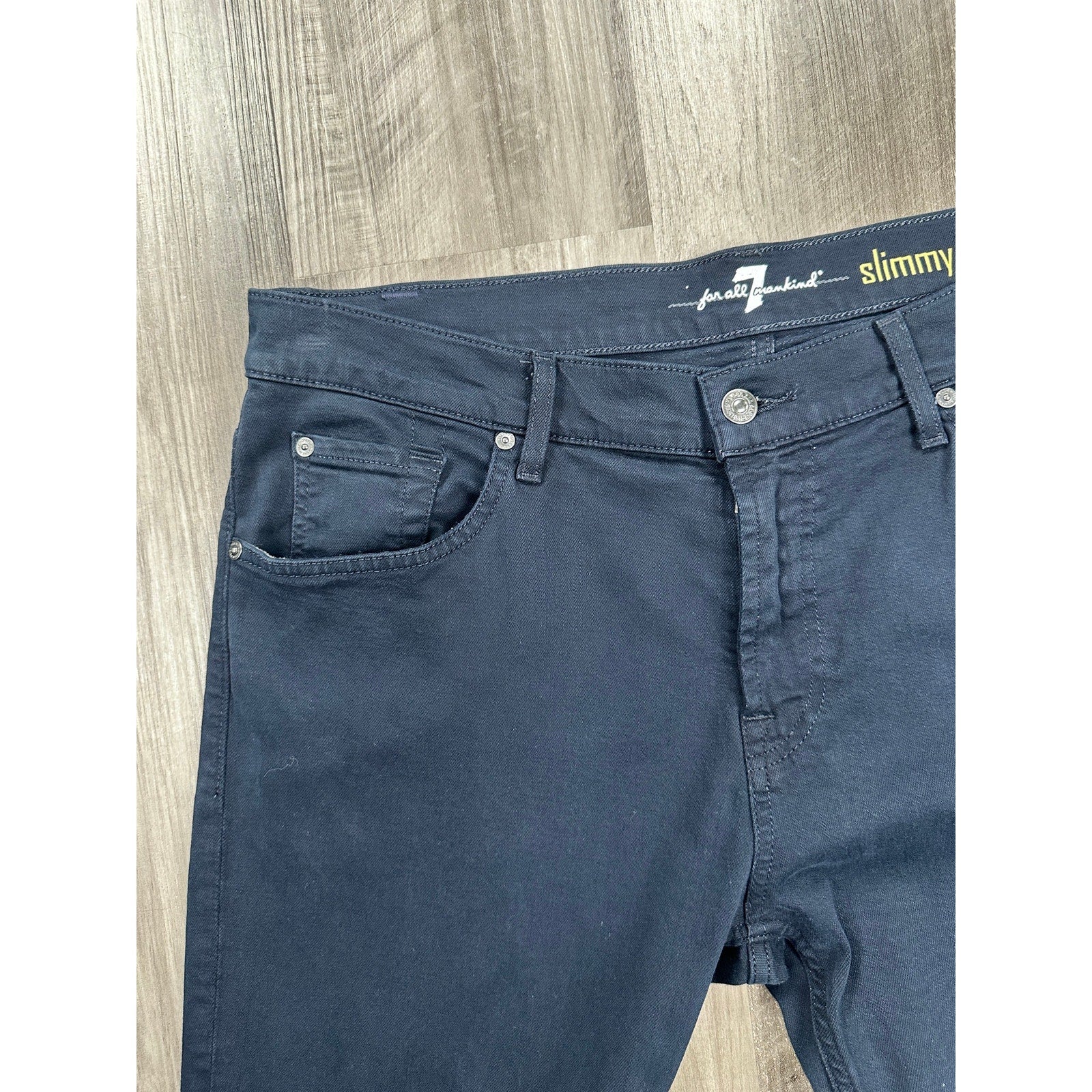 7 For All Mankind Slimmy Stretch Jean in Navy Blue — Size 36 // Preowned