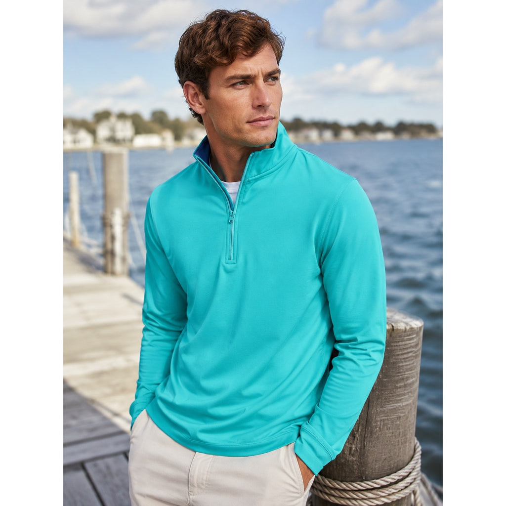 Vineyard Vines Performance Quarter-Zip Pullover in Sea Green — Medium