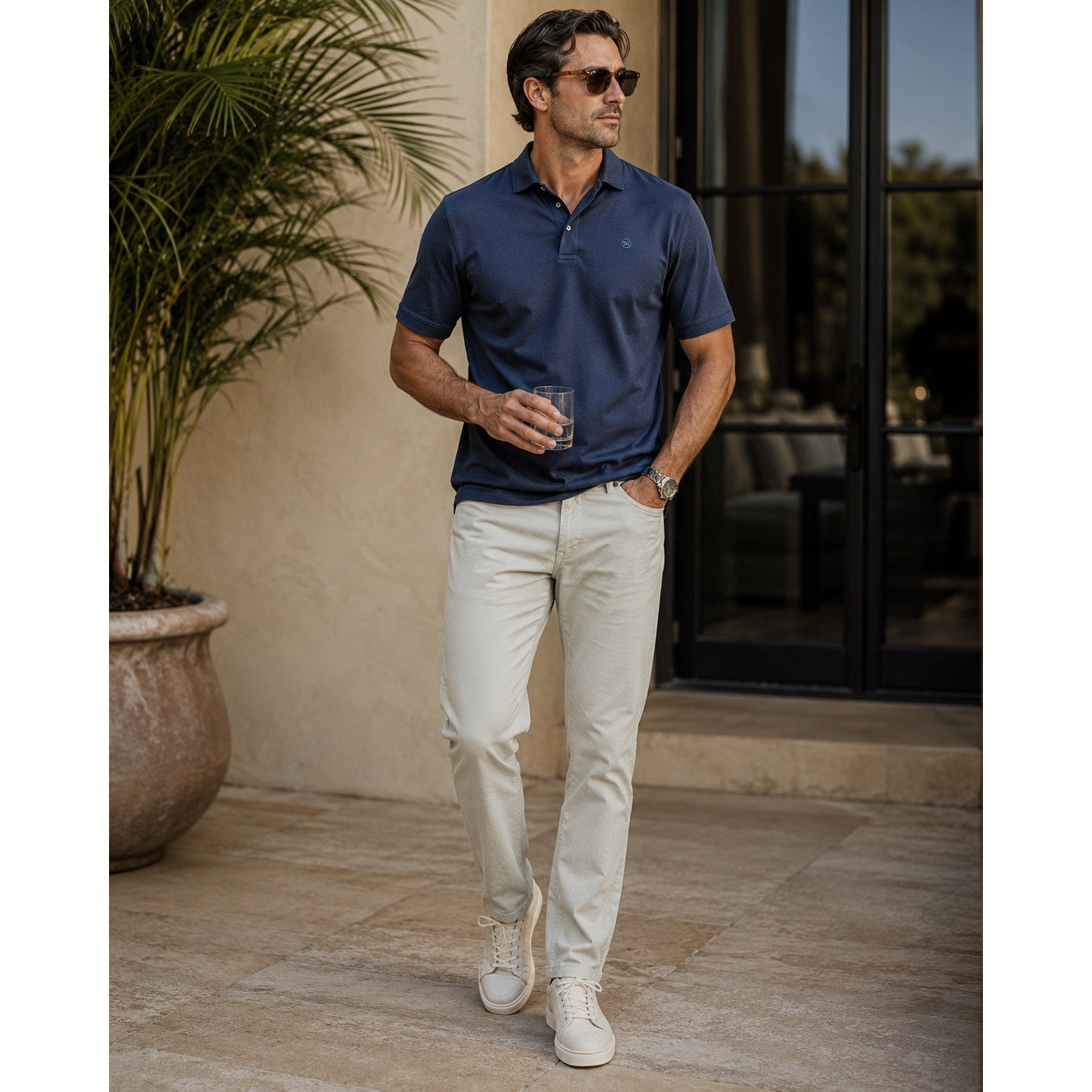 Peter Millar Ultimate Sateen Five Pocket Pants in Cream Khaki — Size 38 // Preowned