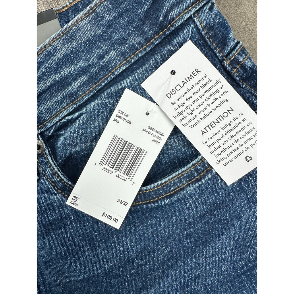 Buffalo David Bitton Ash Slim Stretch Jean in Indigo Sanded — Size 34x32