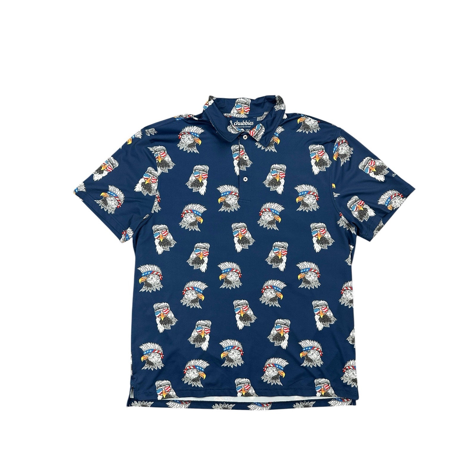 Chubbies The Bird Eye Blind USA Performance Polo in Navy — Size XL // Preowned
