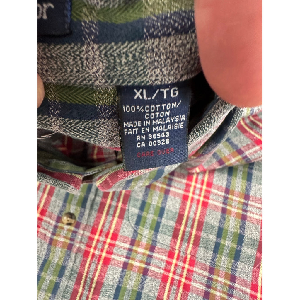 GANT Herringbone Harbor Plaid Long Sleeve Button Down Shirt — Size XL // Preowned