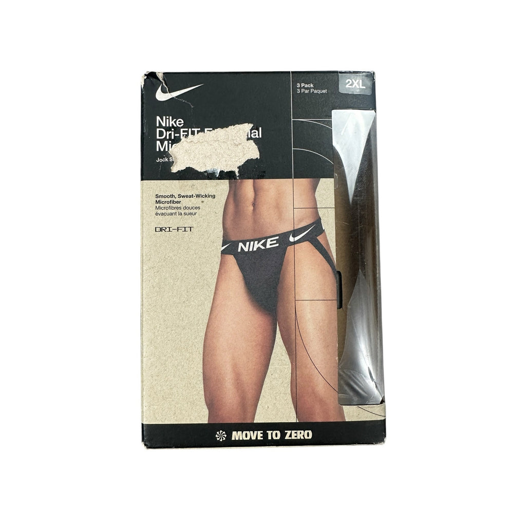 Nike Dri-FIT Essential Microfiber Jockstrap — 3 Pack in Black — Size 2XL