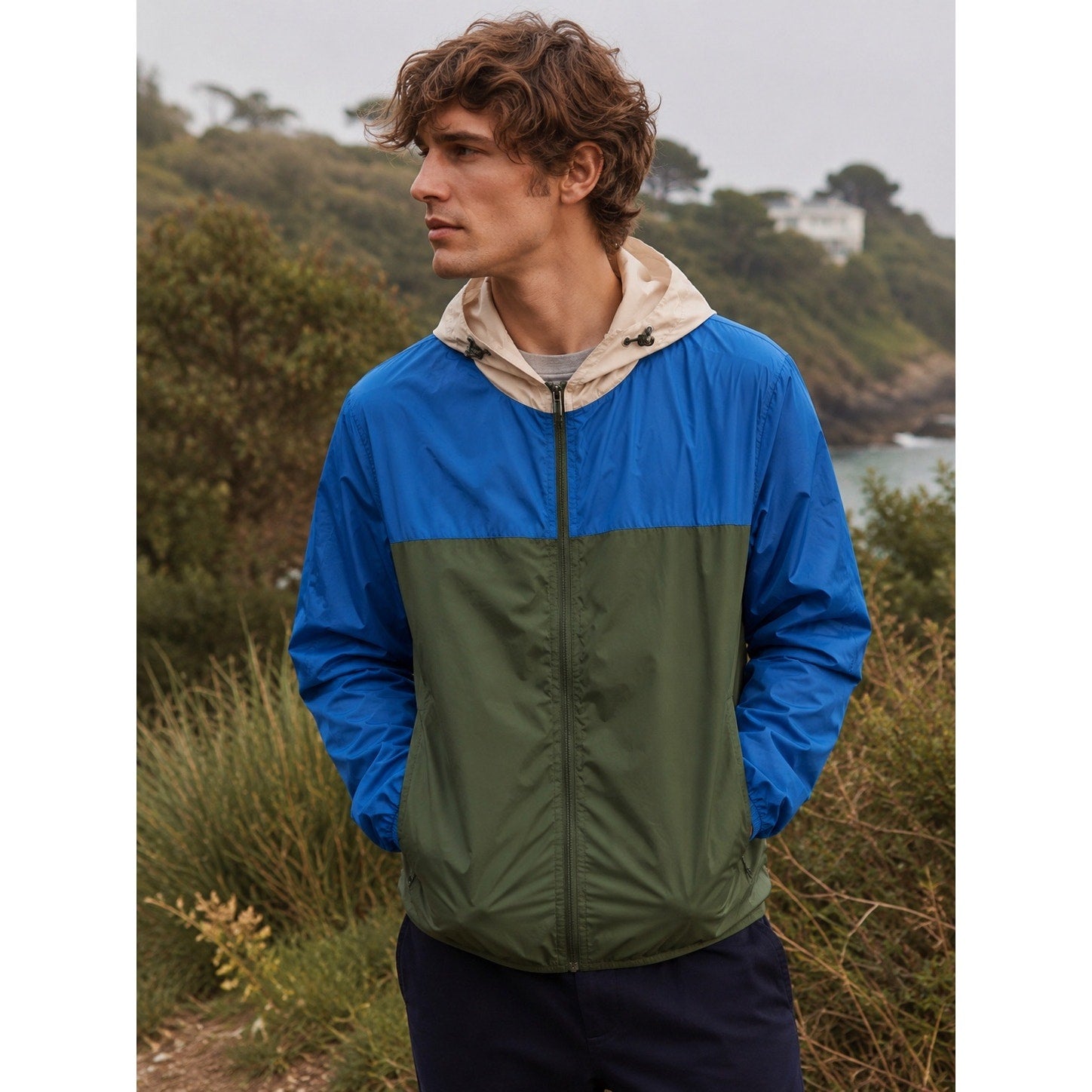 JW Anderson x UNIQLO Colorblack Packable Windbreaker Parka in Olive, Blue, Tan — Size Small // Preowned