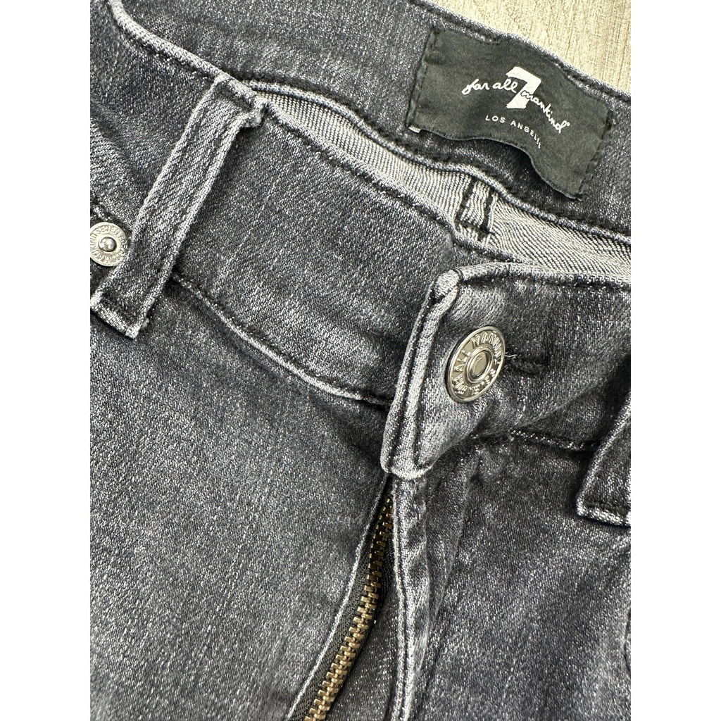 7 For All Mankind Skinny Stretch Jeans in Washed Black — Size 29 // Preowned