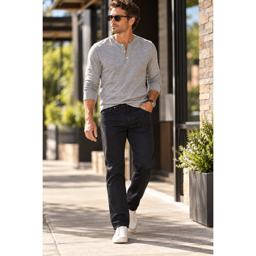 Buffalo David Bitton Straight Six Black Chino Jeans — Size 33x30