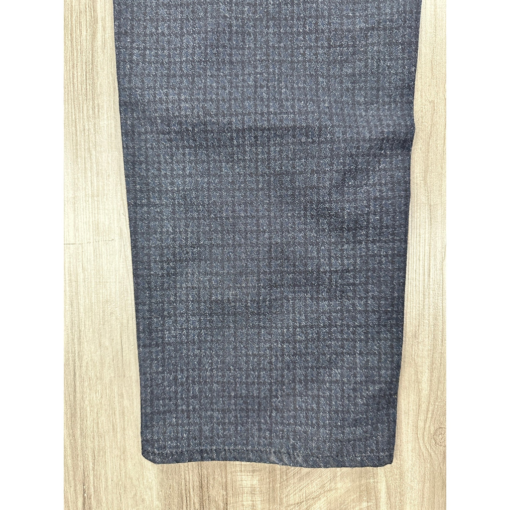 Brax Cooper Fancy Checkered Print Pants in Black and Navy — Size 38x34 // Preowned