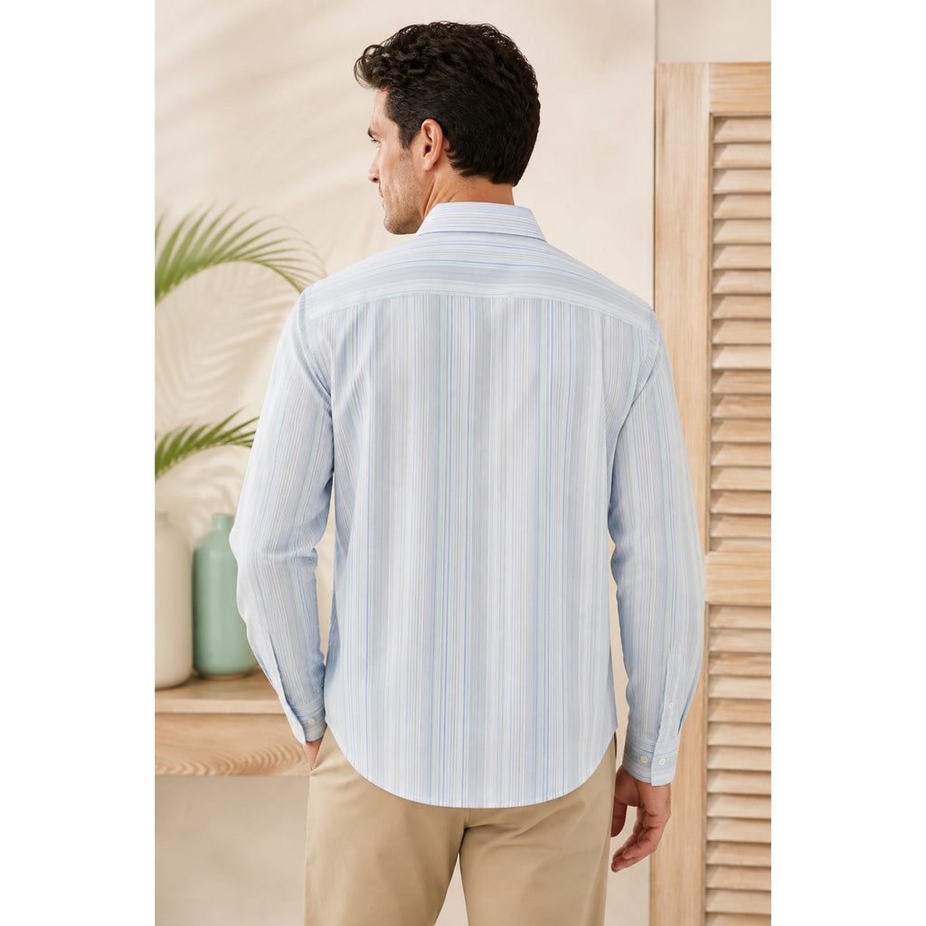 Tommy Bahama Sarasota Stretch Dew Drop Striped Long Sleeve Button Down - Small