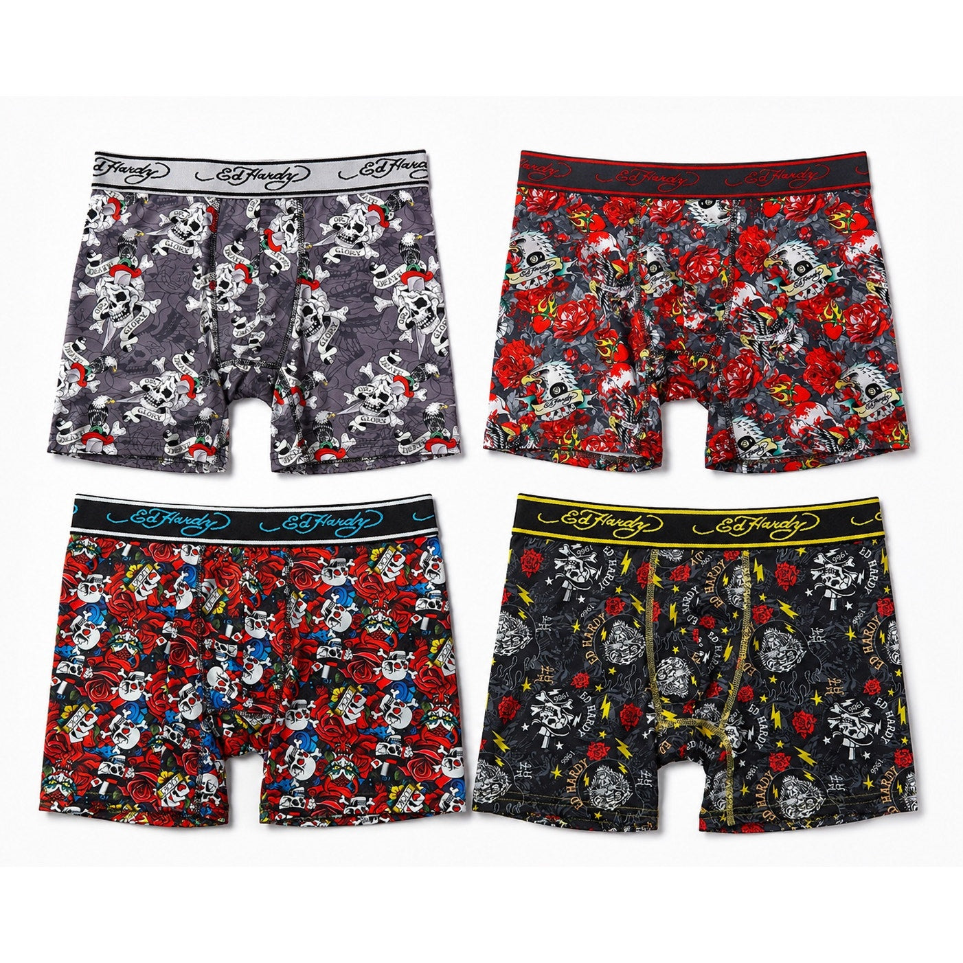 Ed Hardy Performance Boxer Briefs 4-Pack — Size Small
