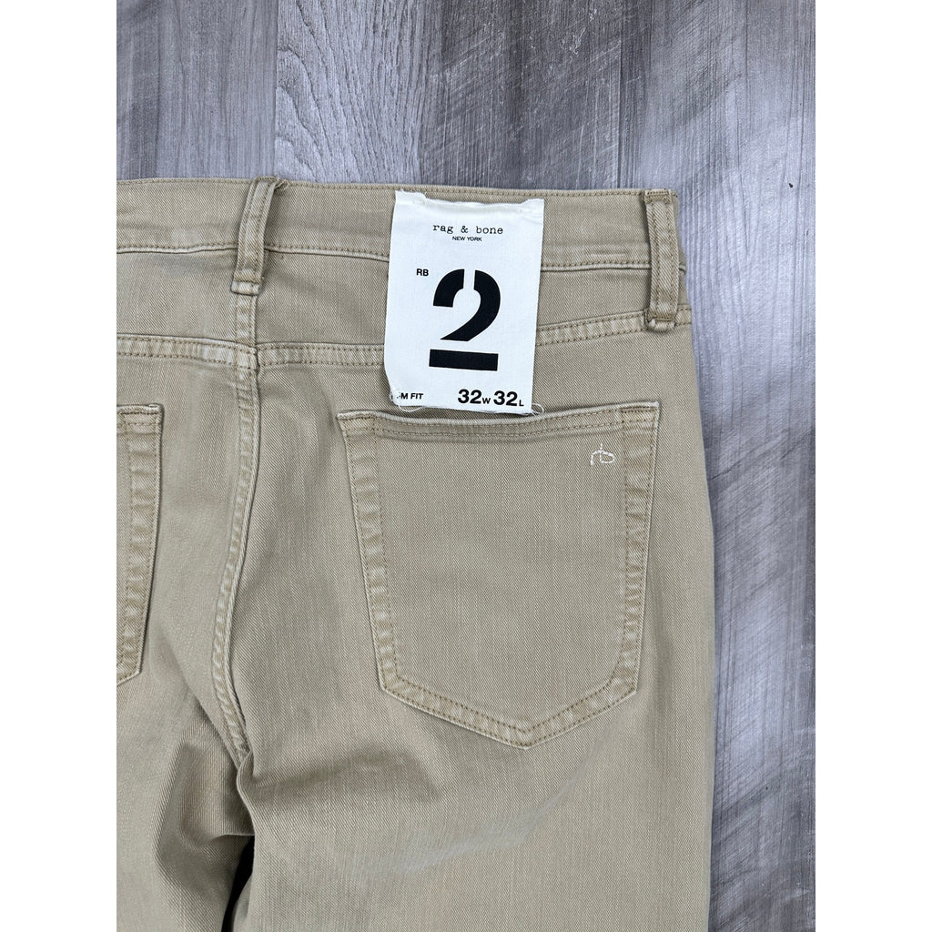 Rag & Bone RB 2 Slim Fit Jeans in Beige — Size 32x32