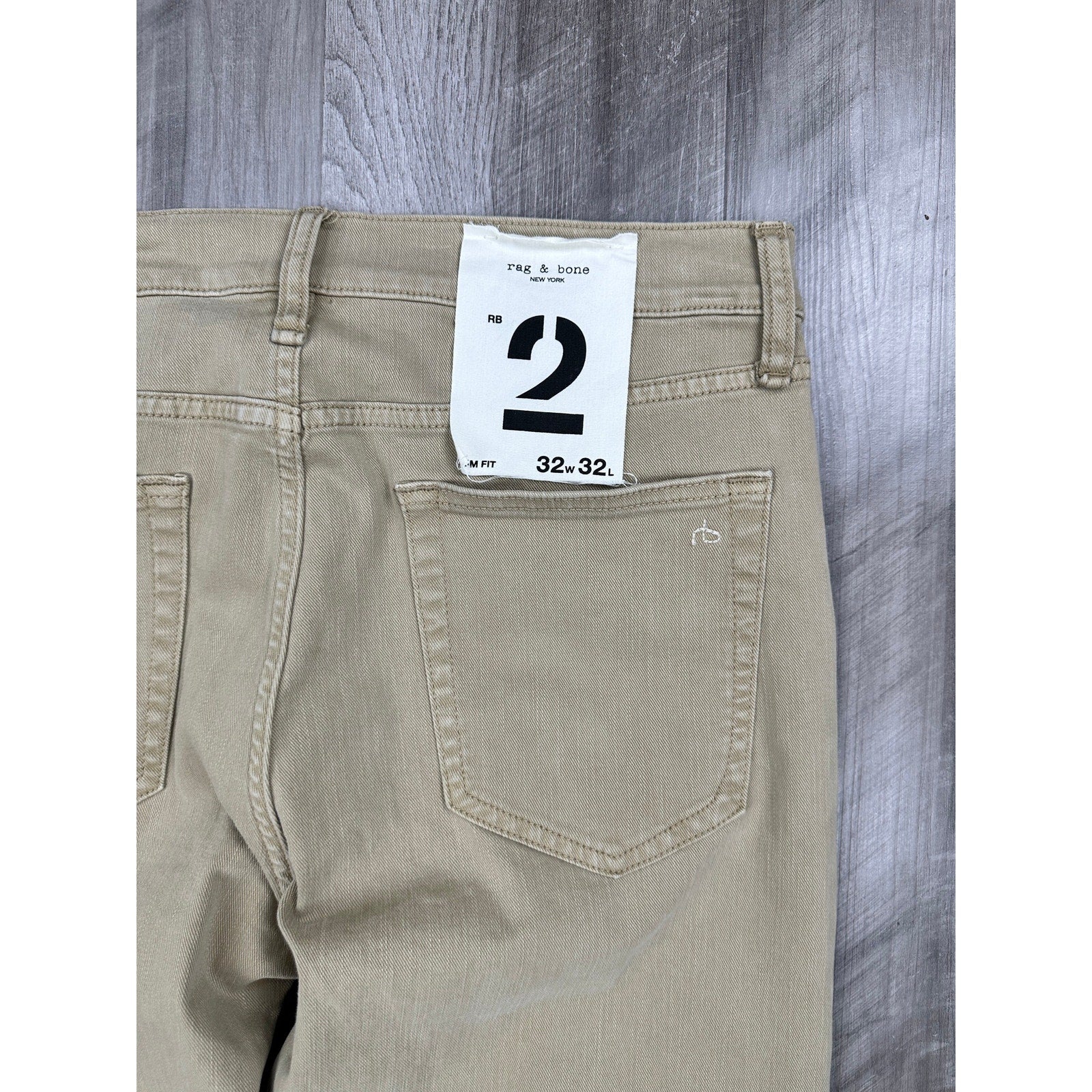 Rag & Bone RB 2 Slim Fit Jeans in Beige — Size 32x32