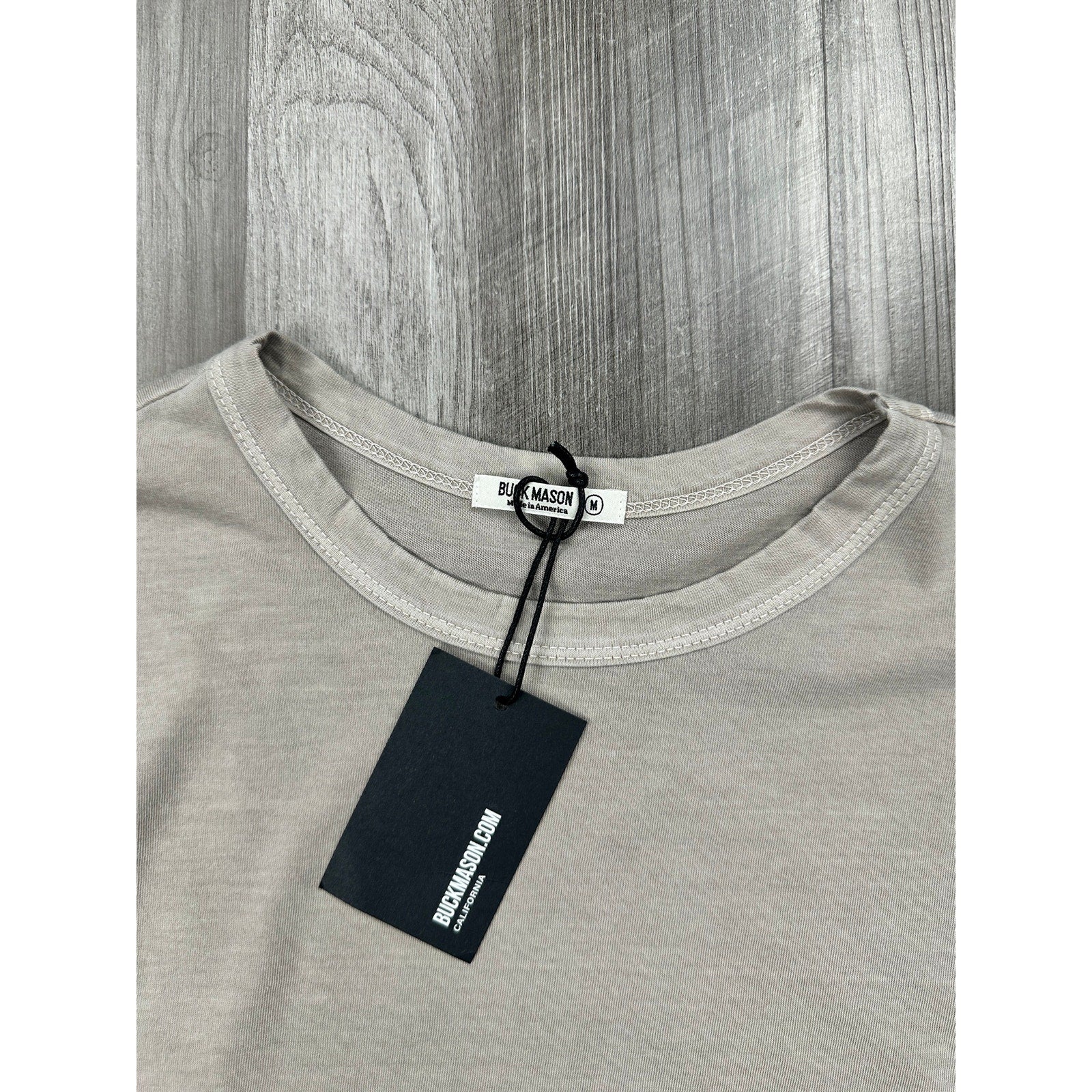 Buck Mason Slub Curved Hem Venice Wash Pima Cotton Tee in Concrete Grey — Size Medium