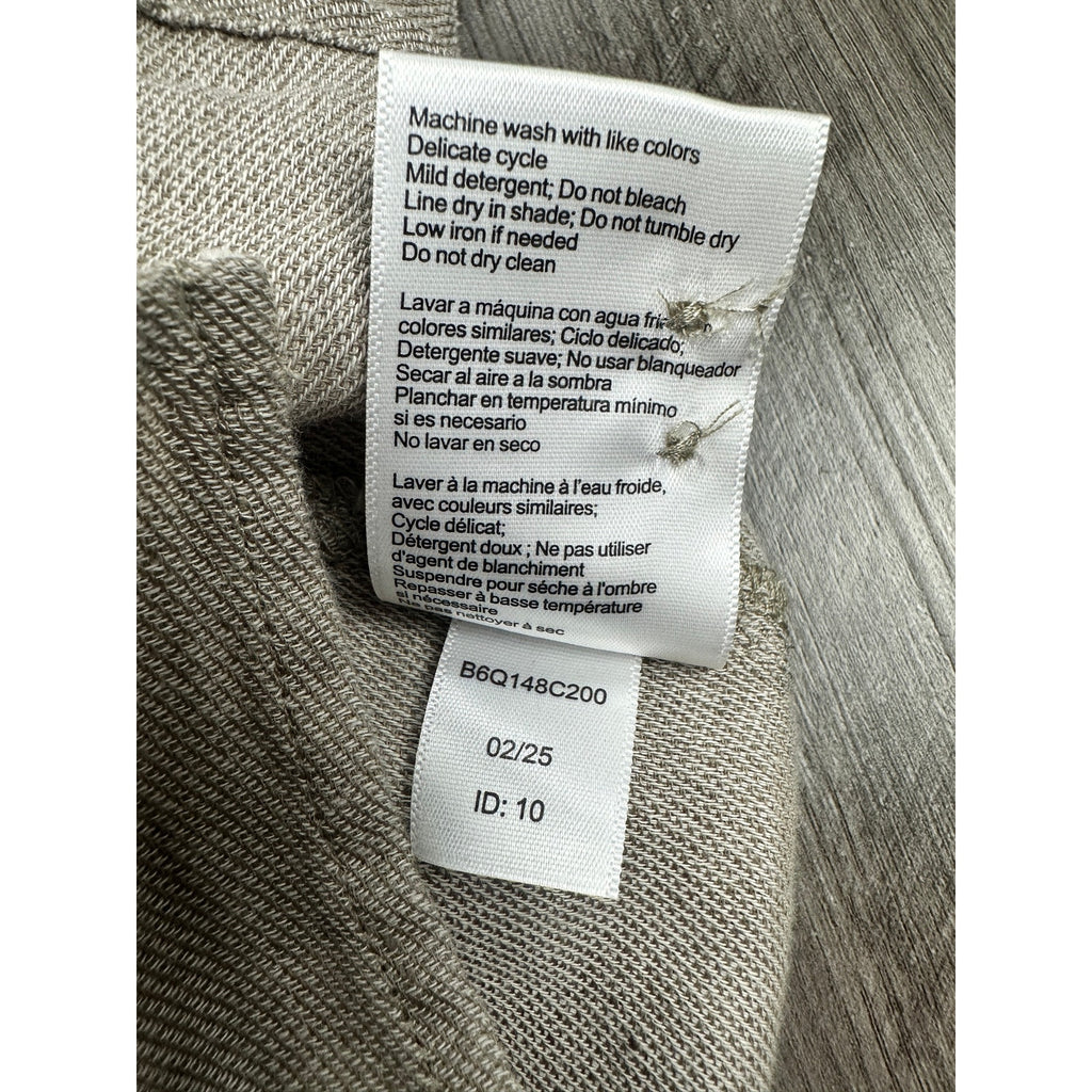 Psycho Bunny Windcrest Linen Blend Short Sleeve Button Down in Jute — Size 3XL