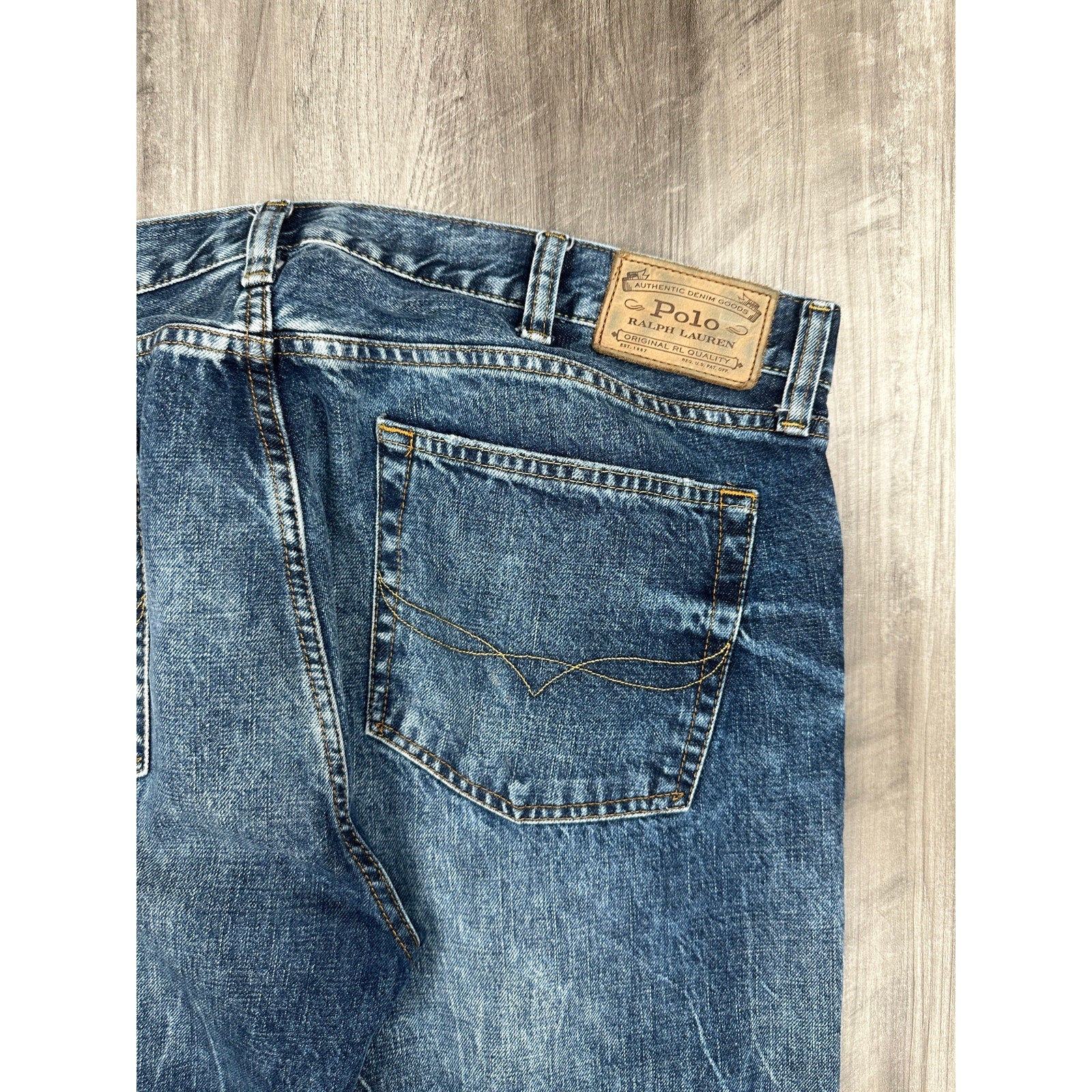 Polo Ralph Lauren The Varick Slim Straight Jeans in Blue — Size 38x30 // Preowned