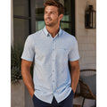 7 Diamonds Medina 4 Way Stretch Woven Short Sleeve Button Down in Light Blue — Size 3XL