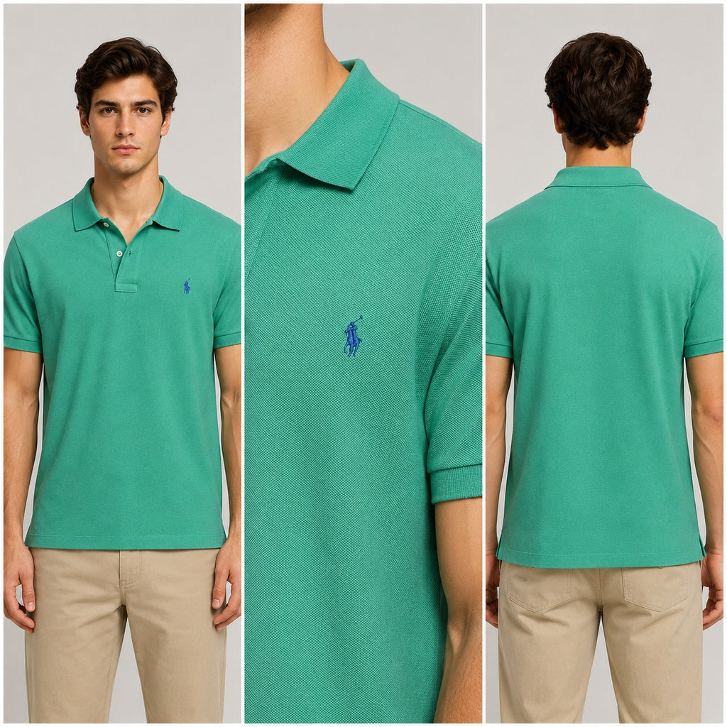 Polo Ralph Lauren Classic Fit Green Mesh Knit Polo - 4XLT