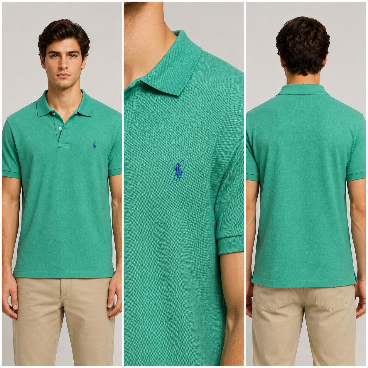 Polo Ralph Lauren Classic Fit Green Mesh Knit Polo - 4XLT