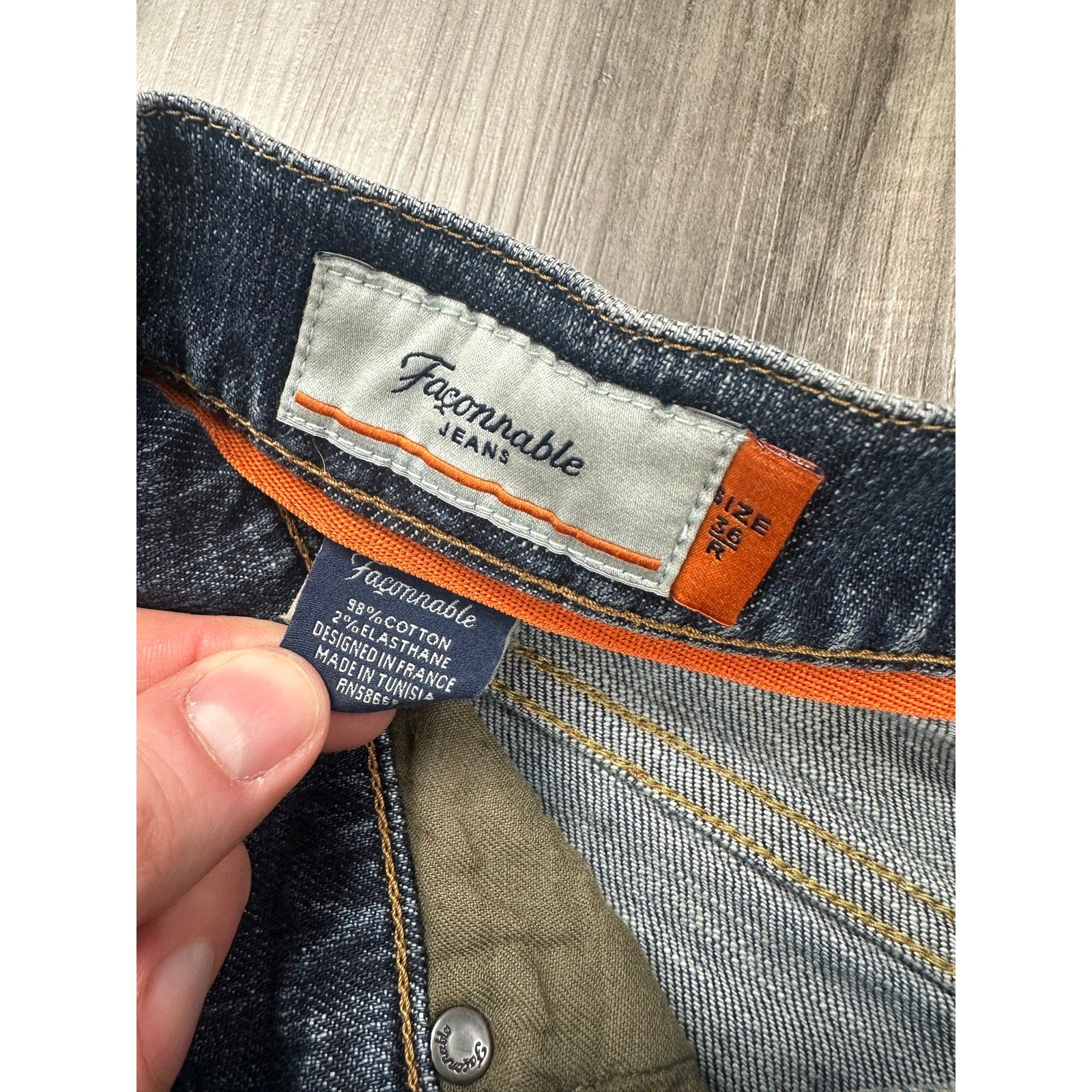 Façonnable Jeans Modele F40 Straight Leg Jean in Medium Blue Wash — Size 36