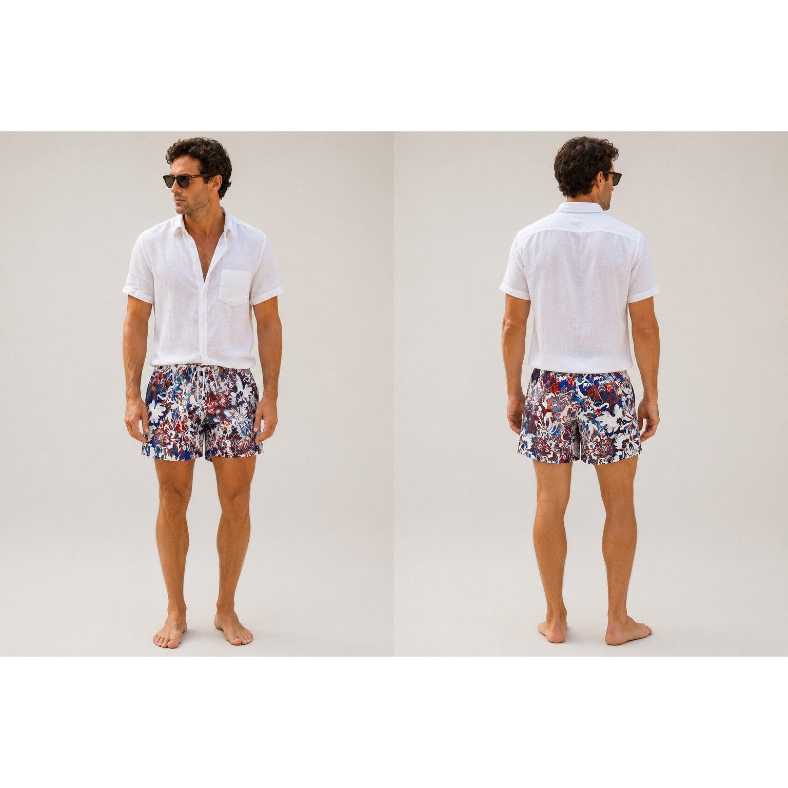 Robert Graham Floral Graffiti Swim Trunks — Size Medium