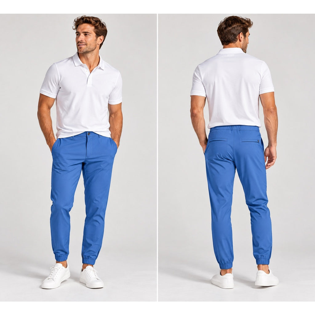Mizzen+Main Current Blue Drawstring Performance Jogger Pants — Size Medium // Preowned