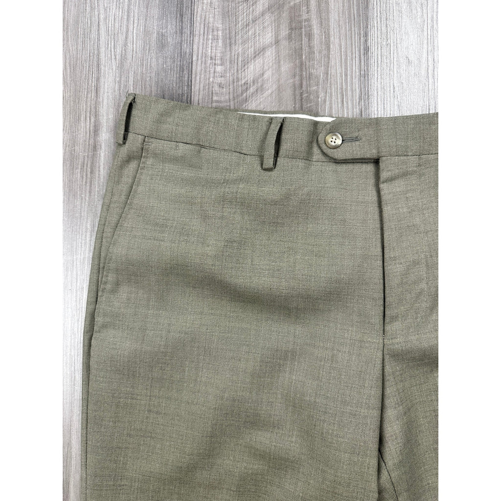 Coppley 1883 Loro Piana Stretch Wool Dress Pants in Dark Tan — Size 36R // Preowned