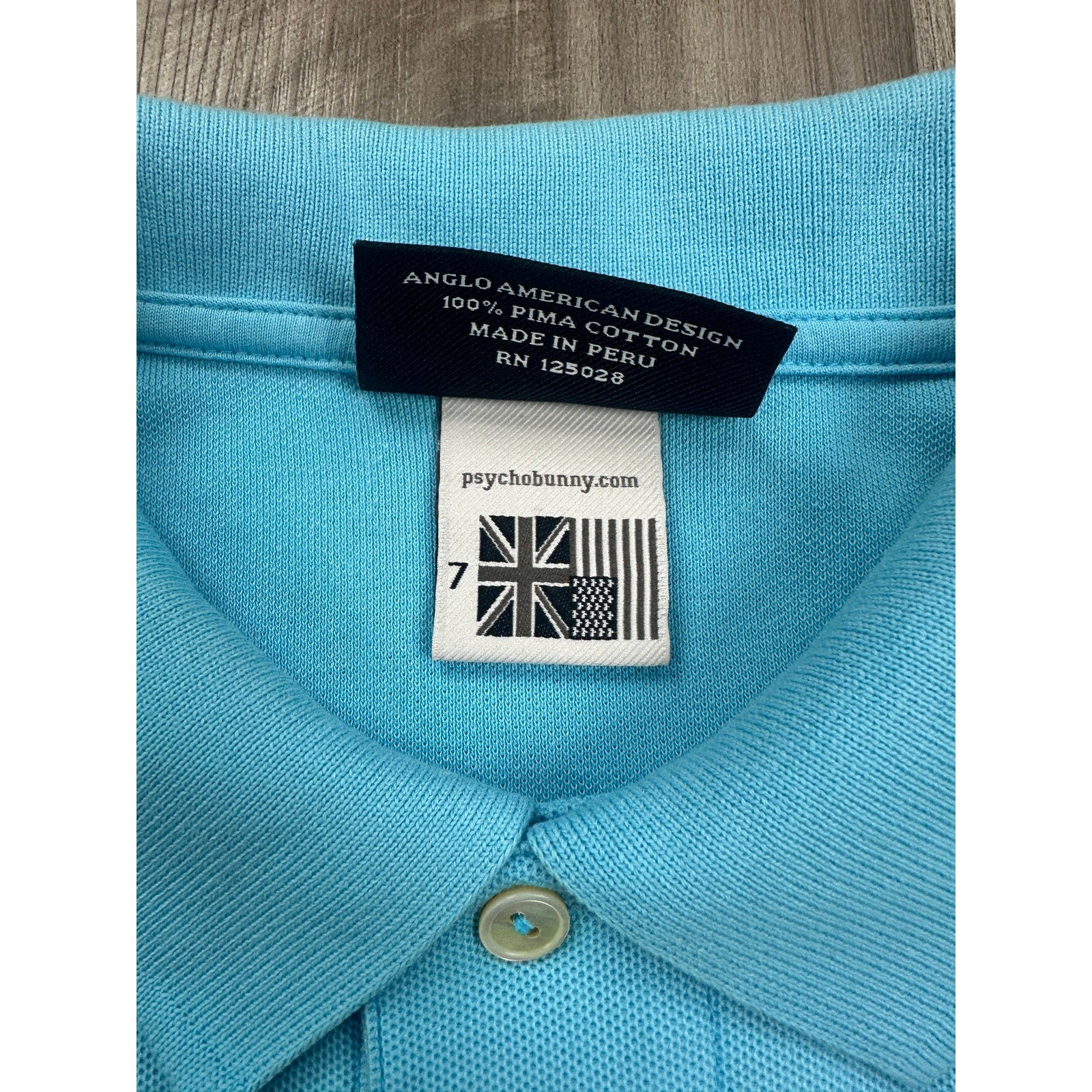 Psycho Bunny Classic Polo Shirt in Light Blue — Size 7 (XL) // Preowned
