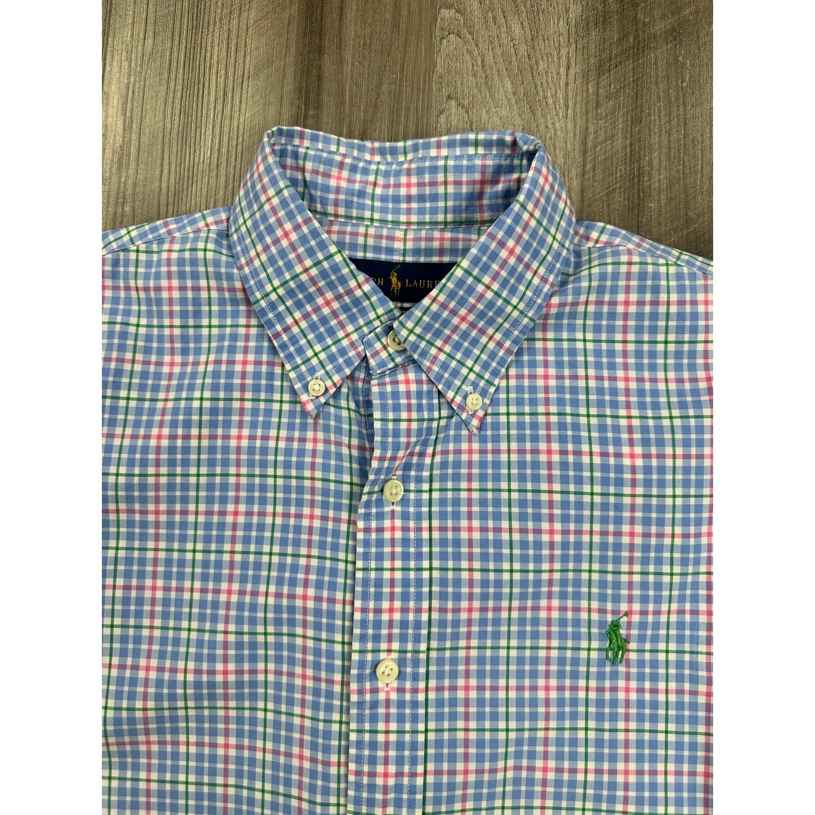 Polo Ralph Lauren Oxford Button Down Shirt in Multi-Color Plaid — Size Medium