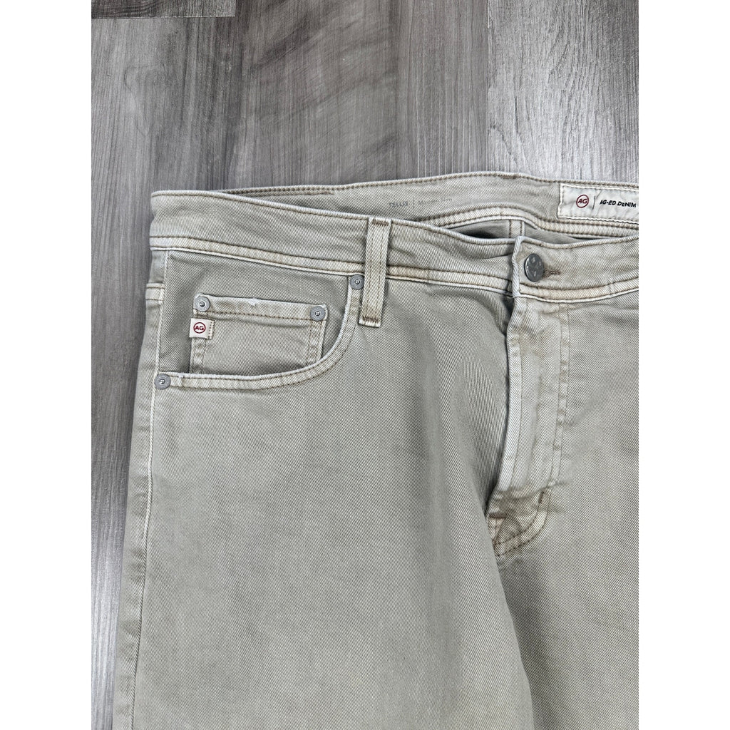 AG Adriano Goldschmied AG-ED Denim Tellis Modern Slim Jeans in Beige Khaki — Size 36x32 // Preowned