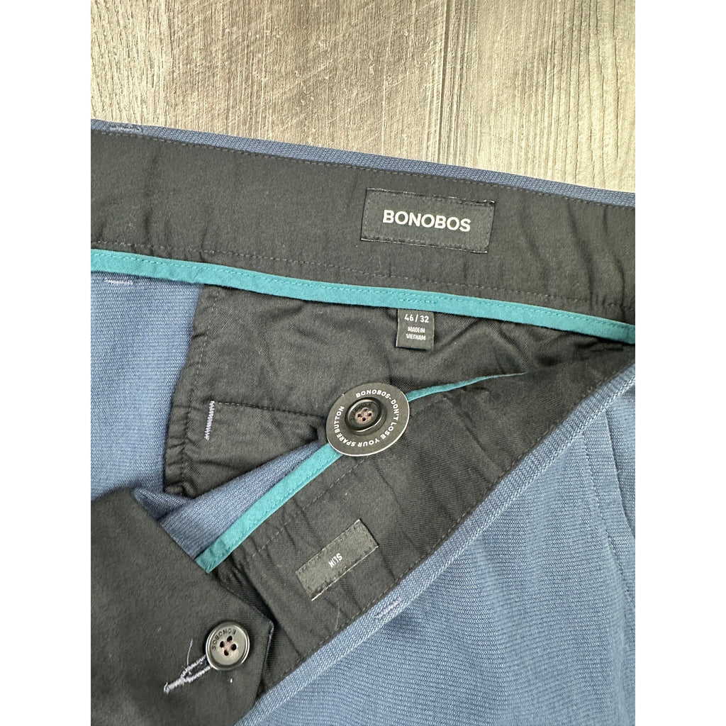Bonobos Weekday Warrior Monday Slim Chino Dress Pants in Navy — Size 46x32