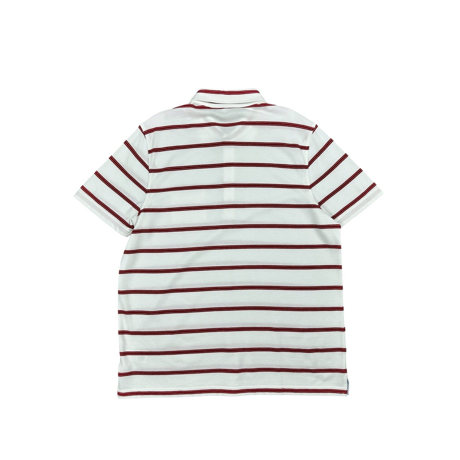 Brooks Brothers Slim Fit Striped Pique Polo in White, Red — Size 2XL
