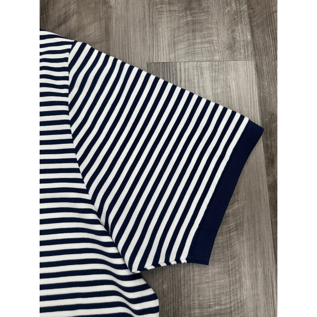Polo Ralph Lauren Classic Fit Striped Mesh Polo Navy White — 6XB