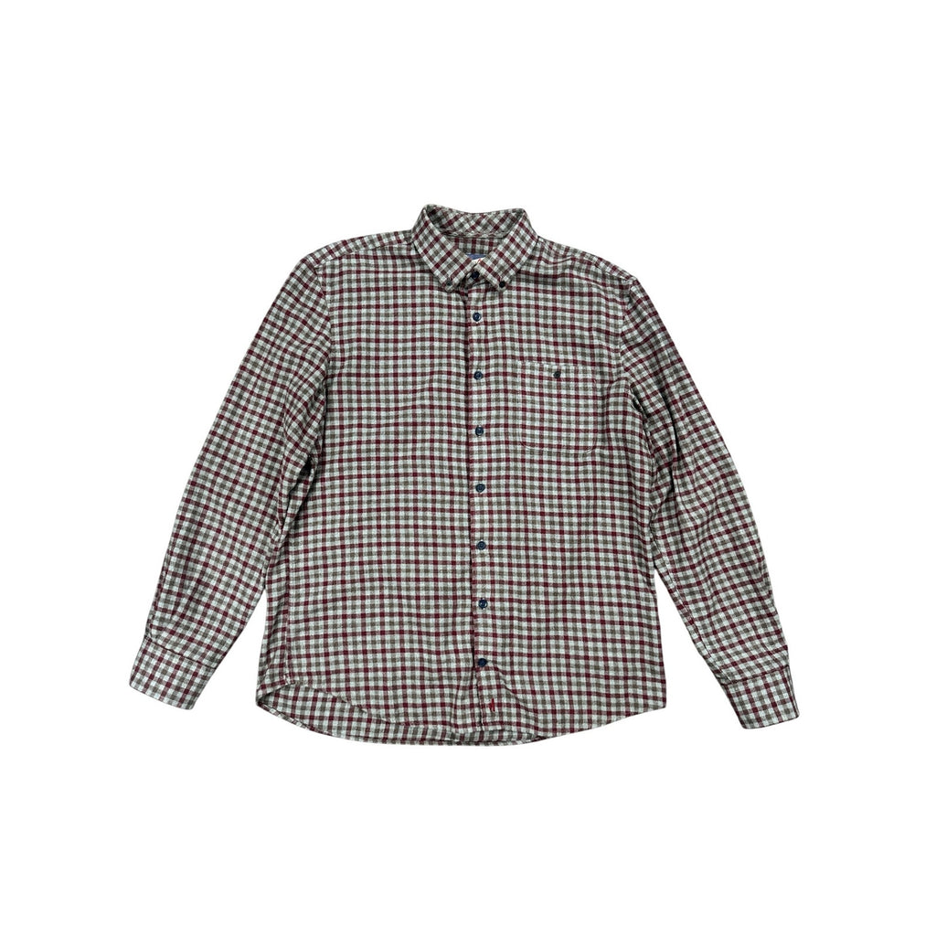 Johnnie-O Dickens Hangin' Out Flannel Checkered Long Sleeve Button Down in Malibu Red — Size Medium // Preowned