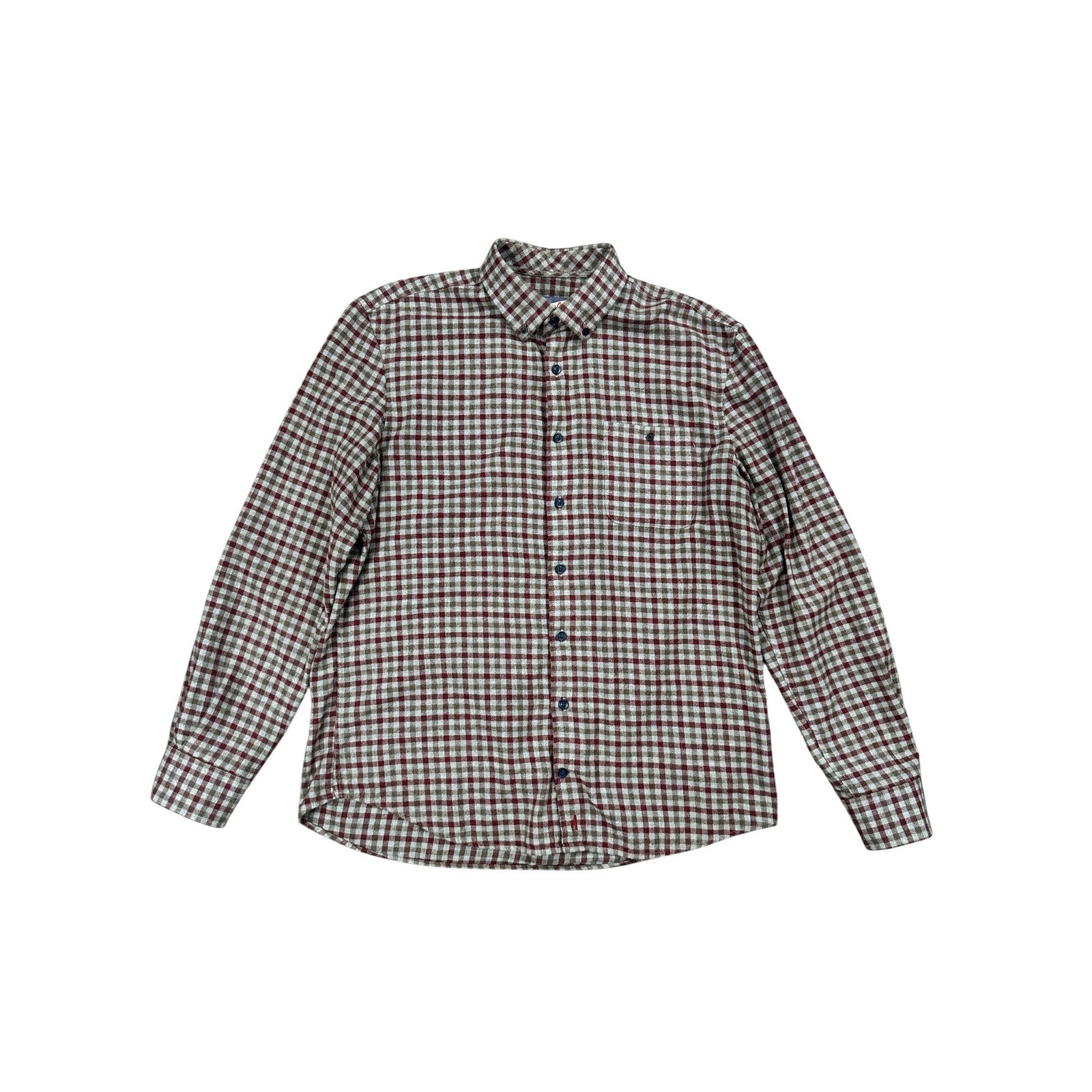 Johnnie-O Dickens Hangin' Out Flannel Checkered Long Sleeve Button Down in Malibu Red — Size Medium // Preowned