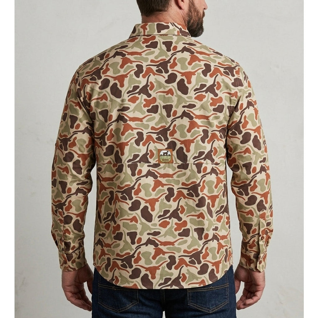 Texas Longhorns Amigo Provisions Camo Vented Long Sleeve Button Down - 2XL
