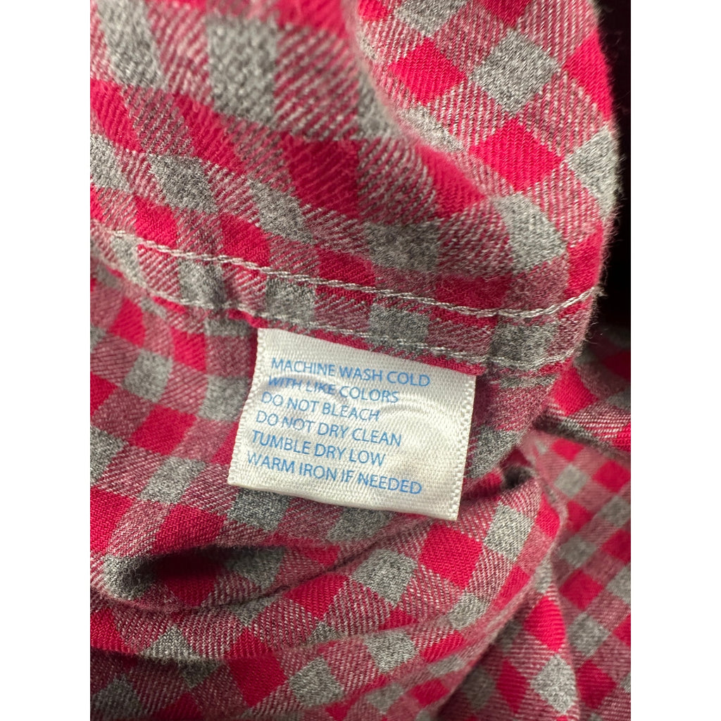 Southern Tide Classic Fit Gingham Check Button Down Shirt in Dark Pink Gray — Size XL