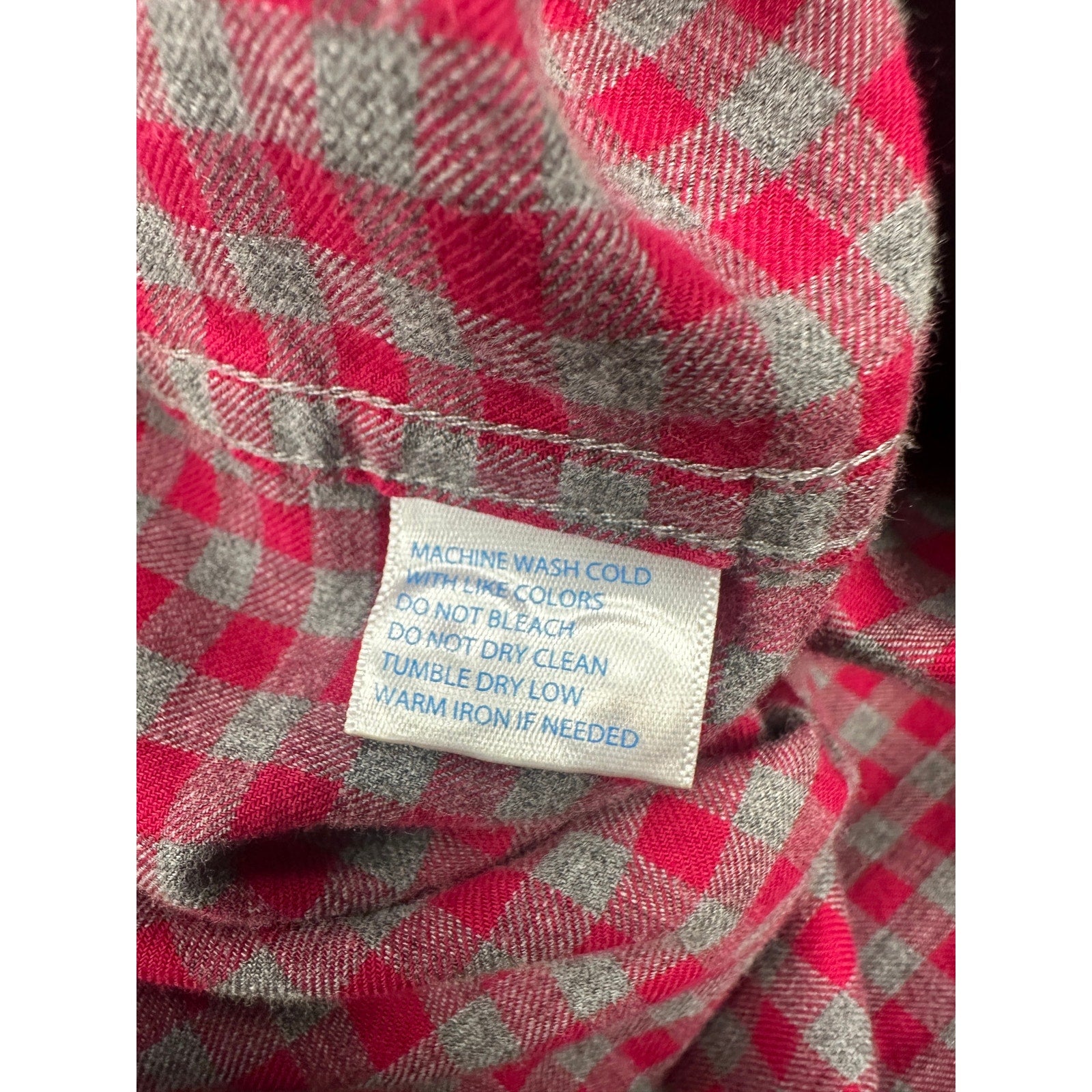 Southern Tide Classic Fit Gingham Check Button Down Shirt in Dark Pink Gray — Size XL
