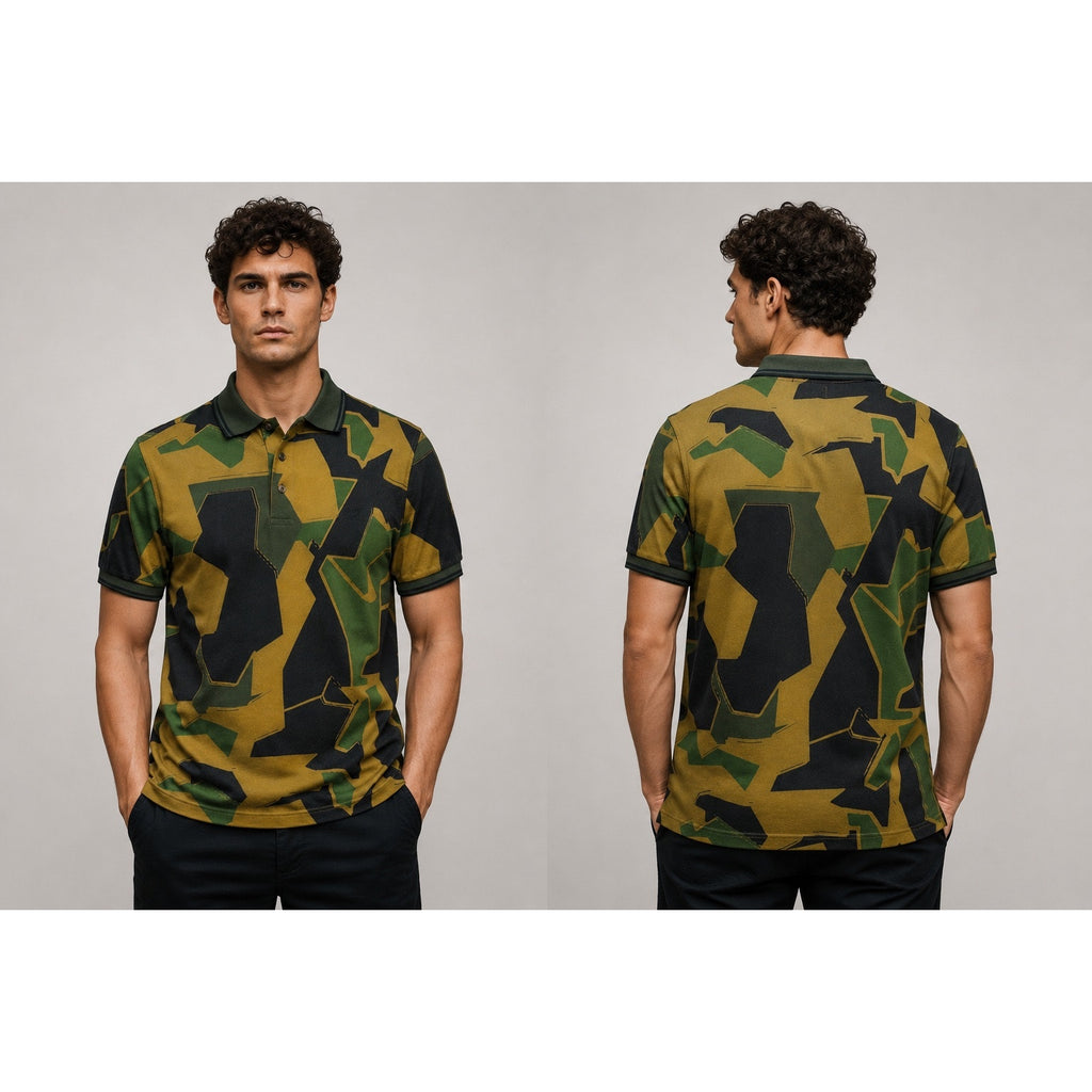 Fred Perry x Arktis Limited Edition Arktis Pique Polo Shirt in Woodland Camo — Size Large