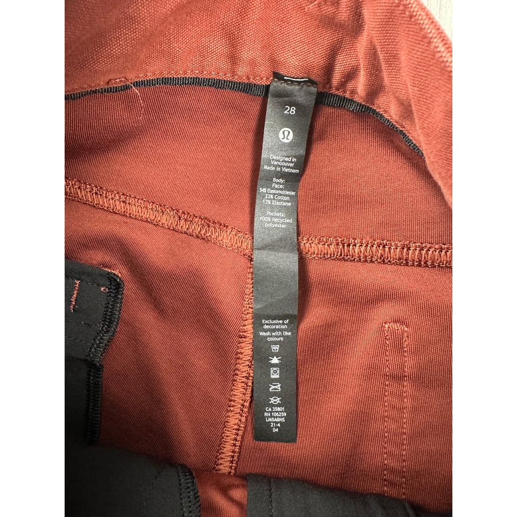 Lululemon ABC Slim Fit 5 Pocket Pant Utilitech in Rust — Size 28 // Preowned