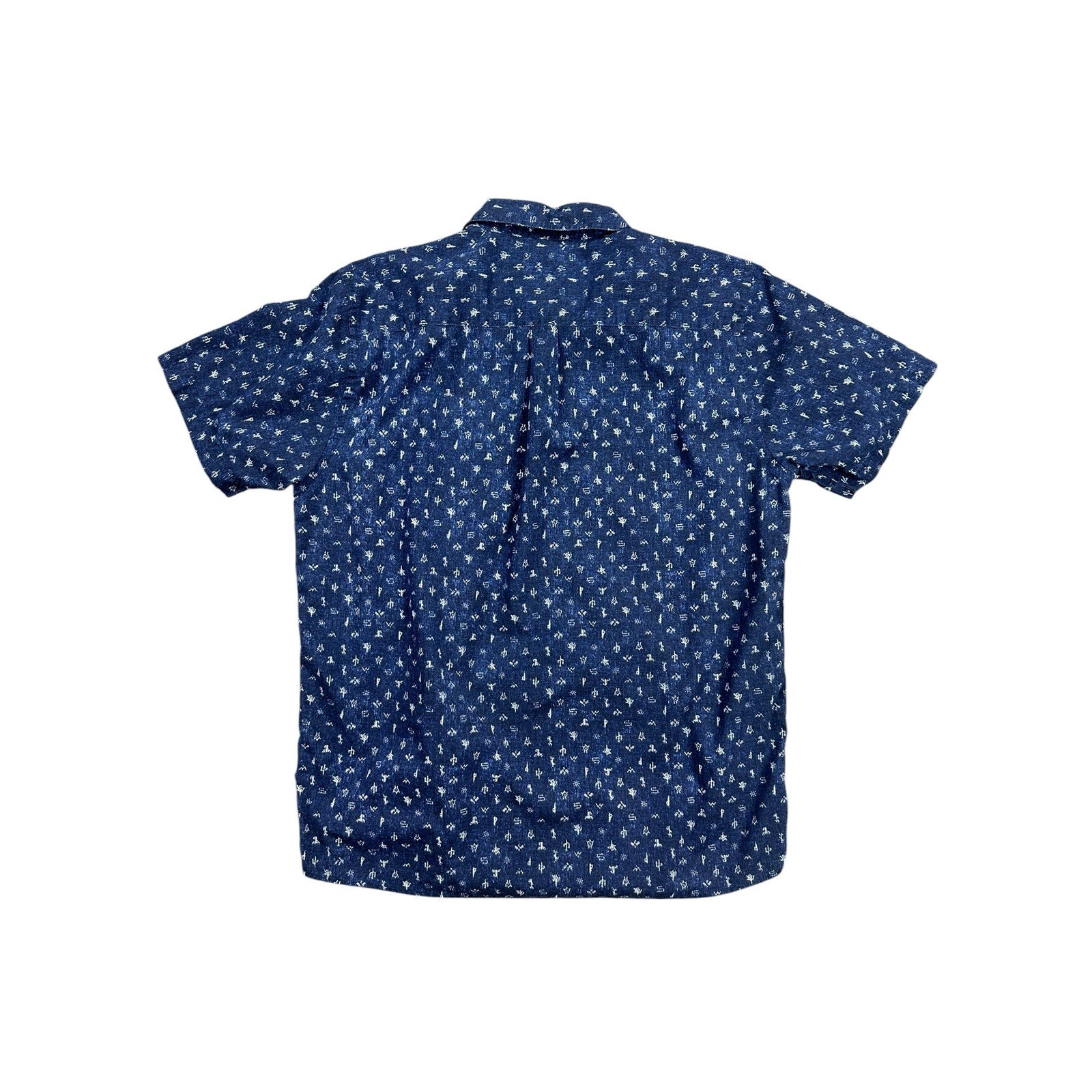 Patagonia Go-To Lightweight Organic Cotton Button Down Shirt in Navy Print — Size Large // Preowned