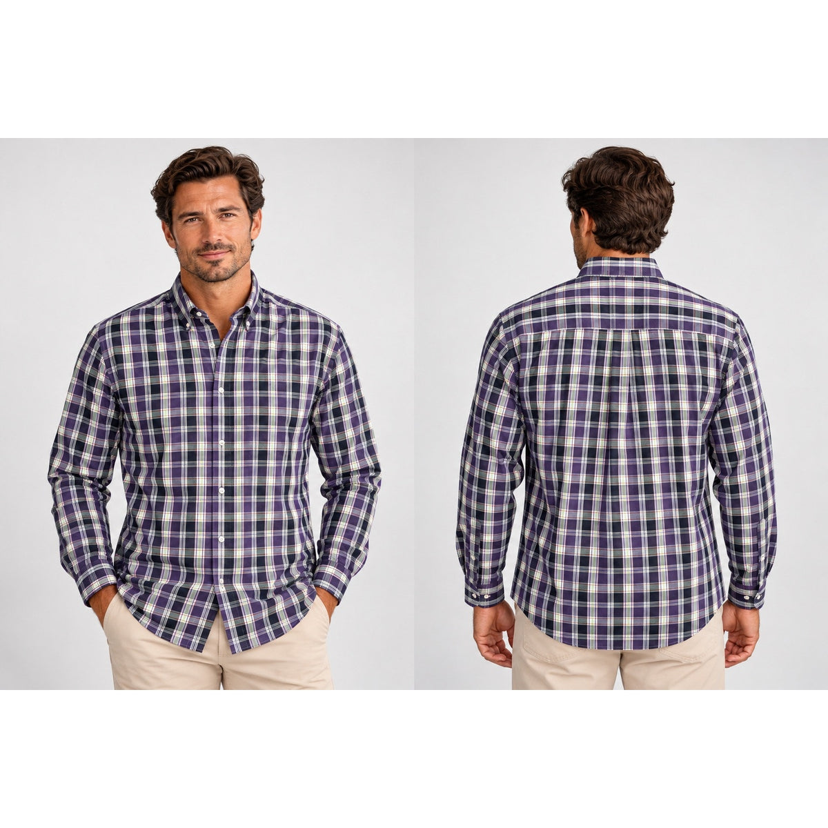 Peter Millar Crown Collection Plaid Long Sleeve Button Down Shirt — Size Large // Preowned