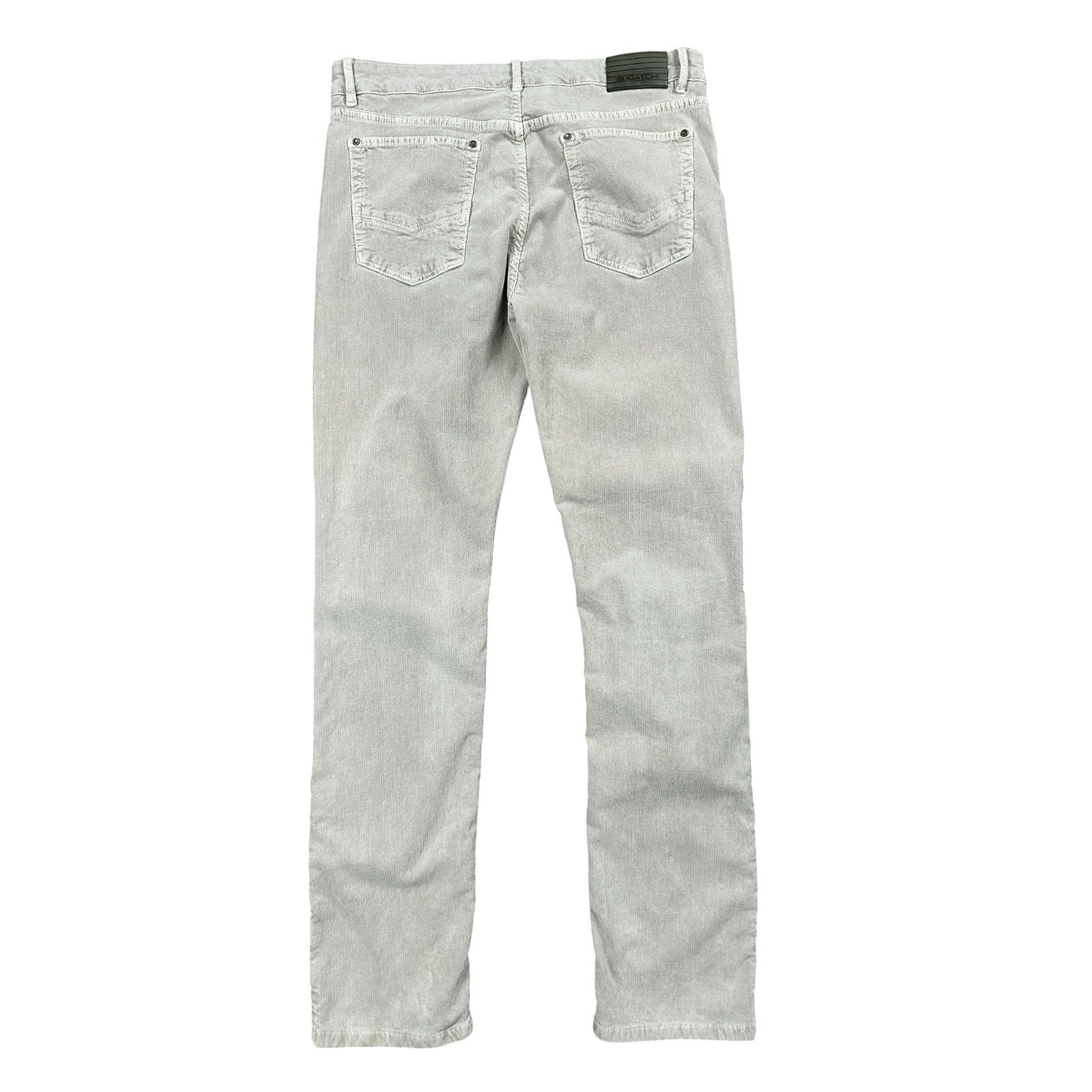 Bugatchi Fitil Velvet Corduroy Straight Pants in Stone — Size 35 // Preowned